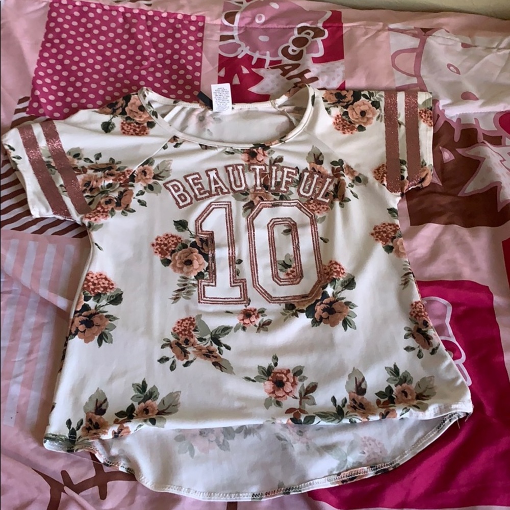 A multi color floral shirt